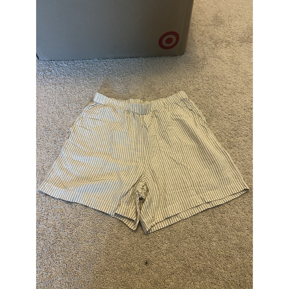 Rag & Bone Tan striped Maye Linen Blend Women's Shorts Size XS